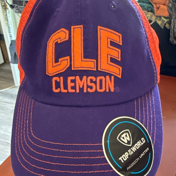 Top of the World Clemson Tigers Snapback Hat Purple/Orange CLE - Picture 2 of 6